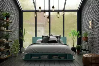 Bedroom interior design 3D rendering